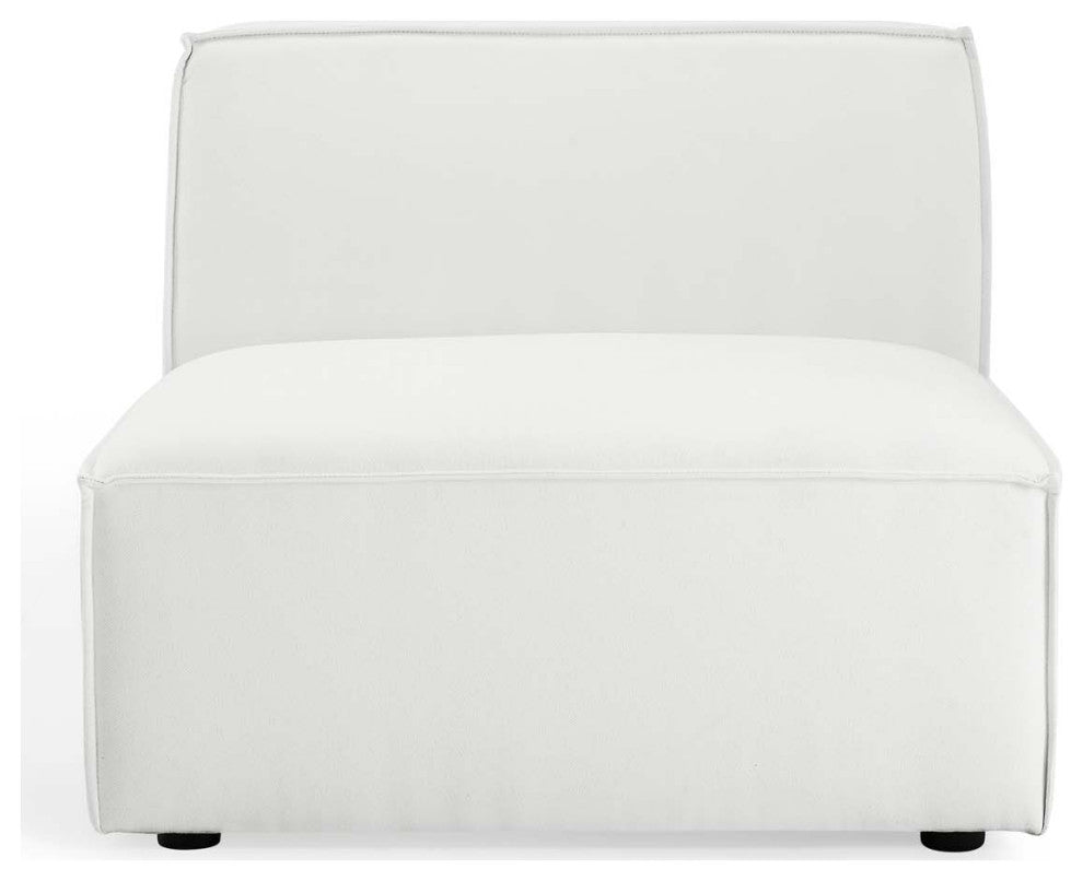 Sofa Middle Chair, Fabric, White, Modern, Living Lounge Hotel Lobby Hospitality
