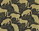 Jungle animal fabric jaguar drapery material metallic, Sample Cut