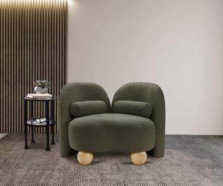 Daphne Upholstered Chair/Loveseat/Sofa, Olive, Boucle Fabric, Chair