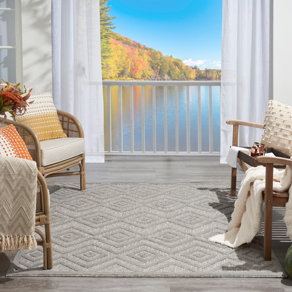 Nourison Versatile 4' x 6' Silver Grey Modern Area Rug