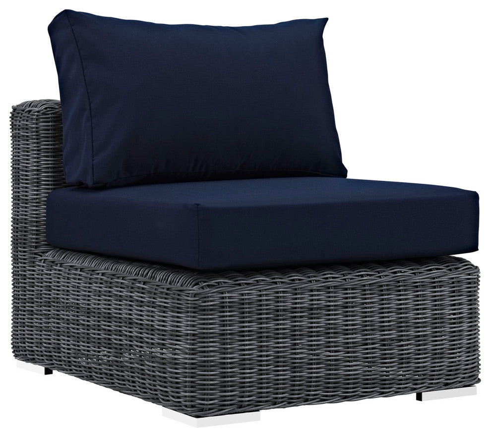 Summon Outdoor Patio Sunbrella, Armless, Canvas Navy
