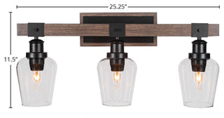 Tacoma 3-Light Bath Bar, Clear Bubble