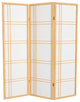 5' Tall Double Cross Shoji Screen, Natural, 3 Panels