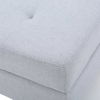 GDF Studio Bridger Mid-Century Tufted Top Cushion Ottoman, Light Gray