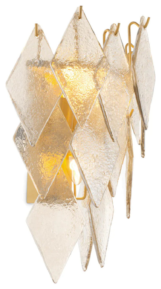 Sugared Glass Cascading Wall Lamp, Eichholtz Rhombus