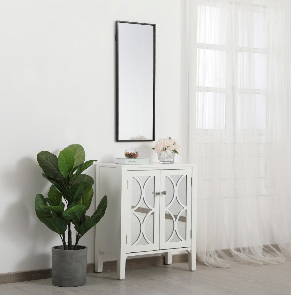 Home Living Metal Frame Rectangle Mirror 14", Black
