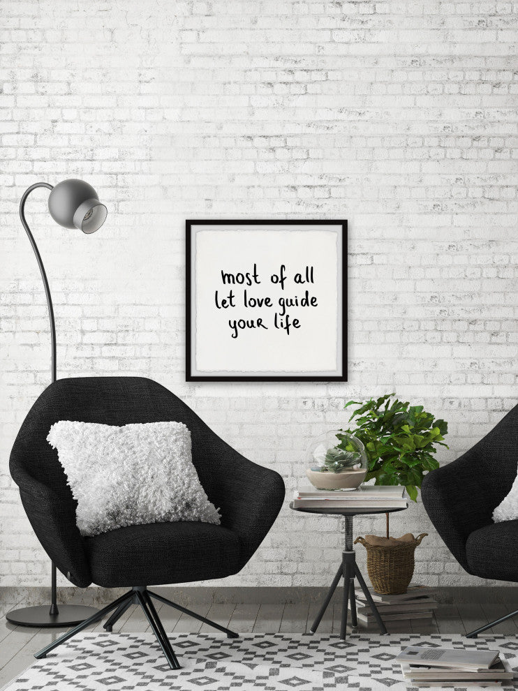 "Let Love Guide" Framed Painting Print, 18x18