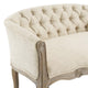 French Vintage Loveseat Sofa, Fabric, Wood, Beige, Modern, Lounge Hospitality