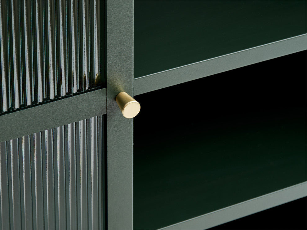 Metal & Glass 55" Display Cabinet, Green
