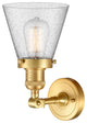 Small Cone 1 Light Sconce, Satin Gold, Seedy