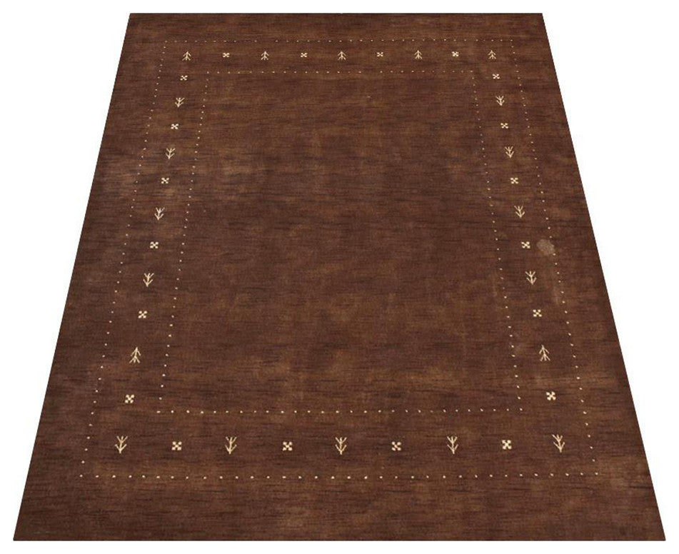 HAND KNOTTED LOOM WOOL ECO-FRIENDLY AREA RUGS - Runner, Brown, Contemporary