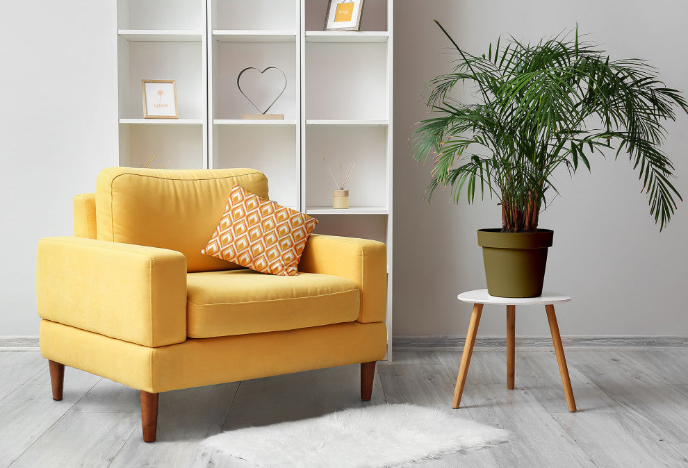 Feathers Accent Pillow, Golden Mustard, 18"x18"