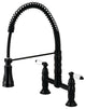 GS1270PL Two-Handle Deck-Mount Pull-Down Sprayer Kitchen Faucet, Matte Black