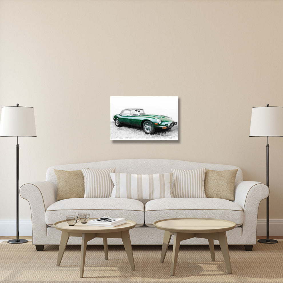 "1961 Jaguar E-Type Watercolor" Fine Art Print