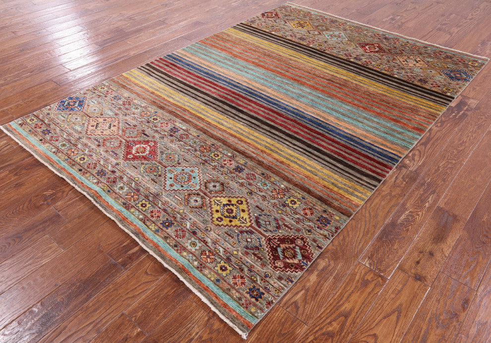 Hand-Knotted Super Kazak Khorjin Rug 5' 9" X 8' 6" Q7405