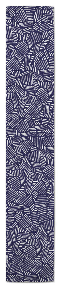 Navy Watercolor 16x72 Poly Twill Table Runner