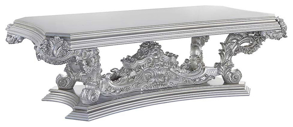Valkyrie Dining Table, Antique Platinum Finish
