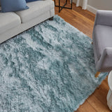 Weave & Wander Armada Plush Shag Rug, Light Aqua, 4'9"x7'6"