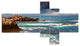 Volcanic Beach Stormy Weather, Seashore Canvas Art Print, 60"x32", 5 panels