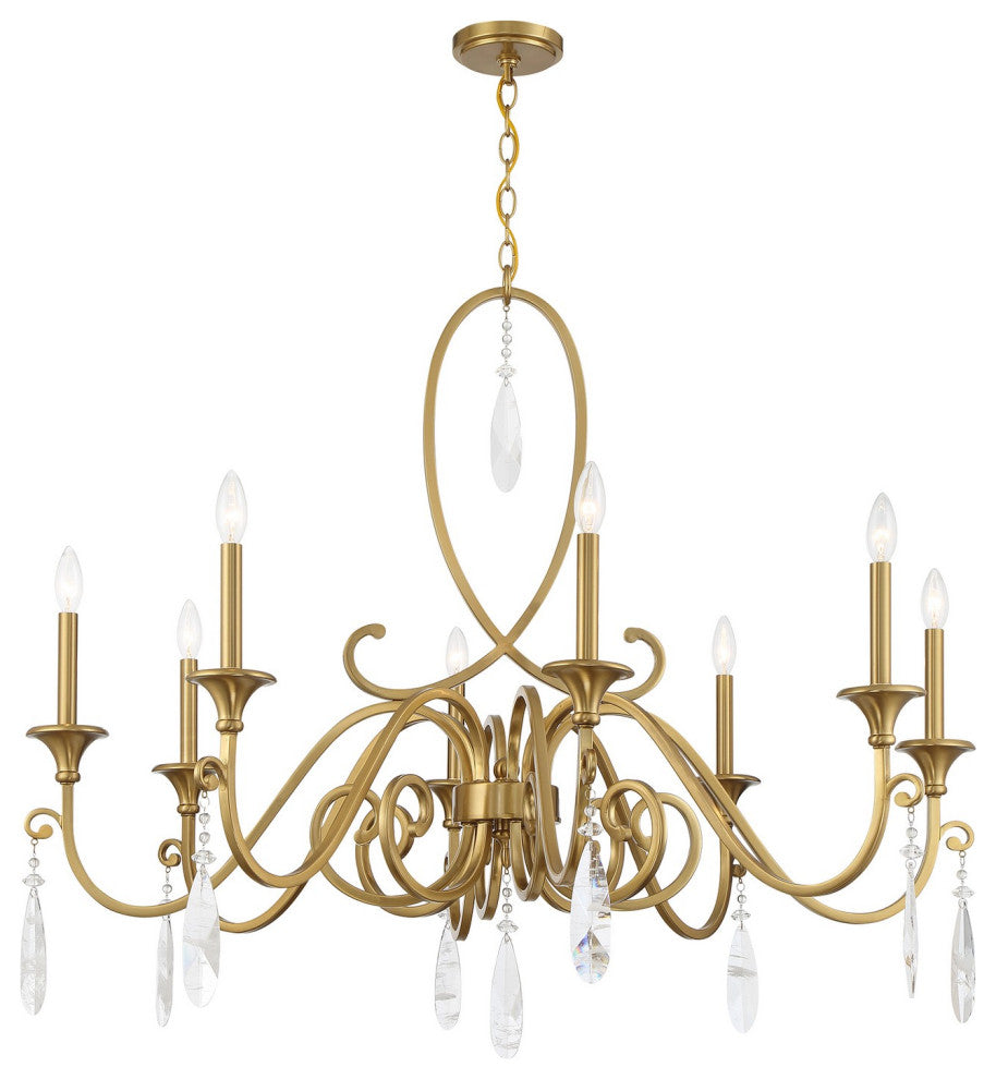 Fairchild 8-Light Chandelier, Warm Brass