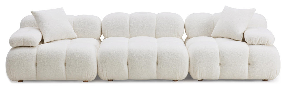 Calliope Cream Vegan Shearling Modular Sofa Cream