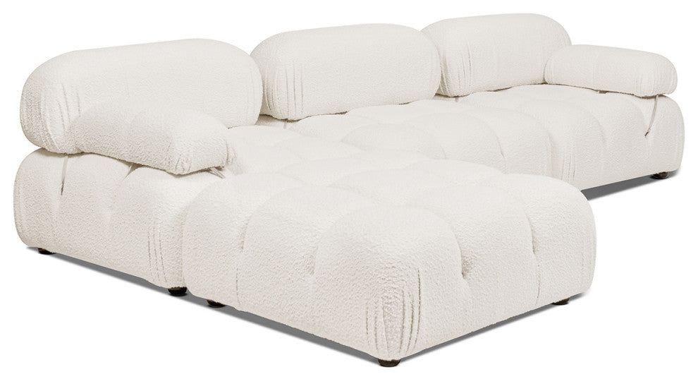 Marcel 109.5" Modular Sectional, Ivory White Boucle