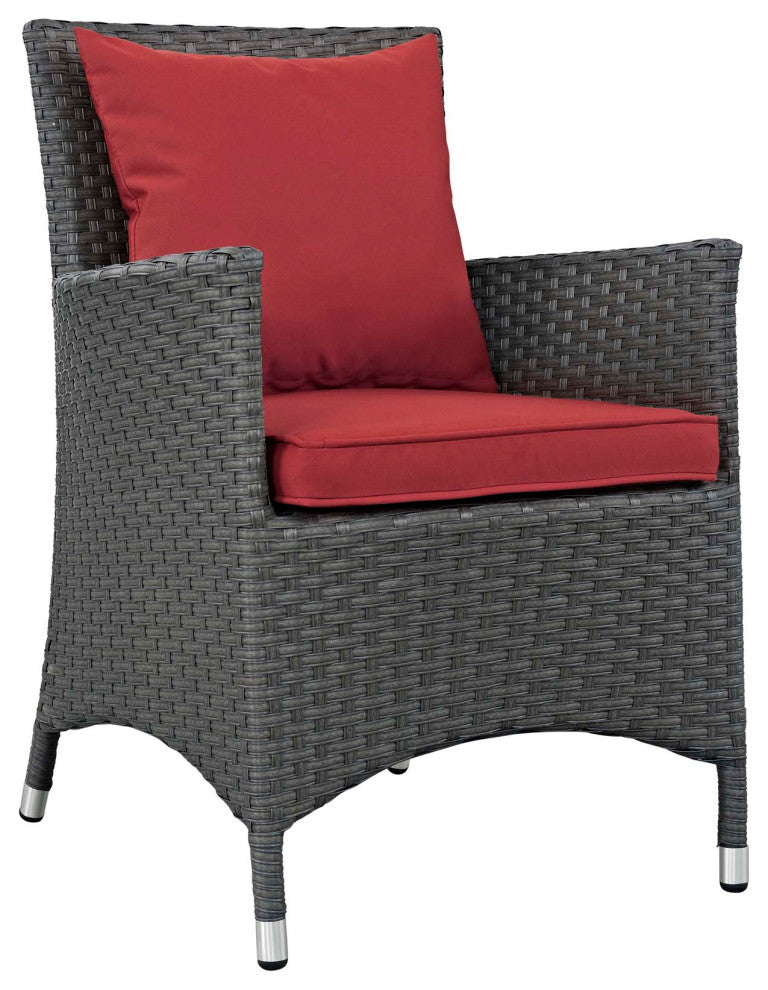 Canvas Red Sojourn Dining Outdoor Patio Sunbrella Armchair
