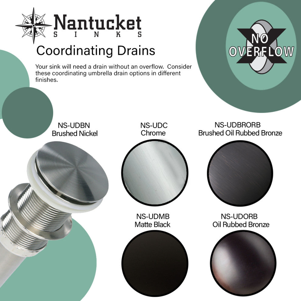 Nantucket Sinks Lugano Fireclay Hand-Decorated Vanity Sink