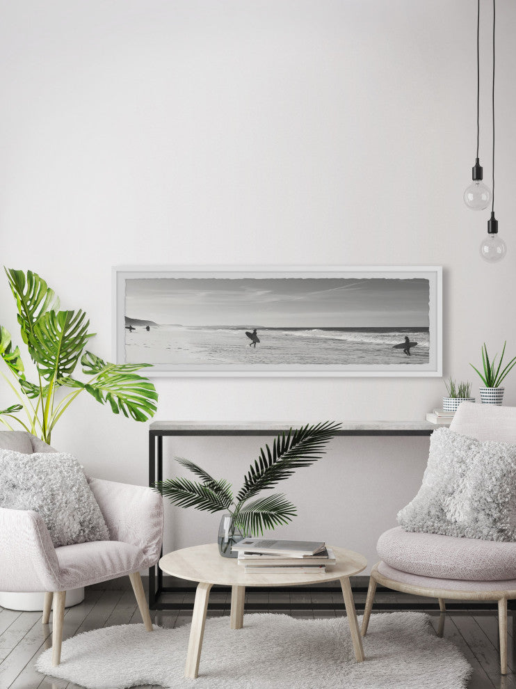 "Surfing Is Life" Framed Painting Print, 30x10
