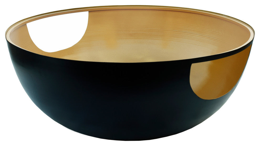 Doma Coffee Table, Matte Black / Brushed Gold
