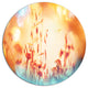 Beautiful Little Summer Flowers View, Floral Round Metal Wall Art, 11"