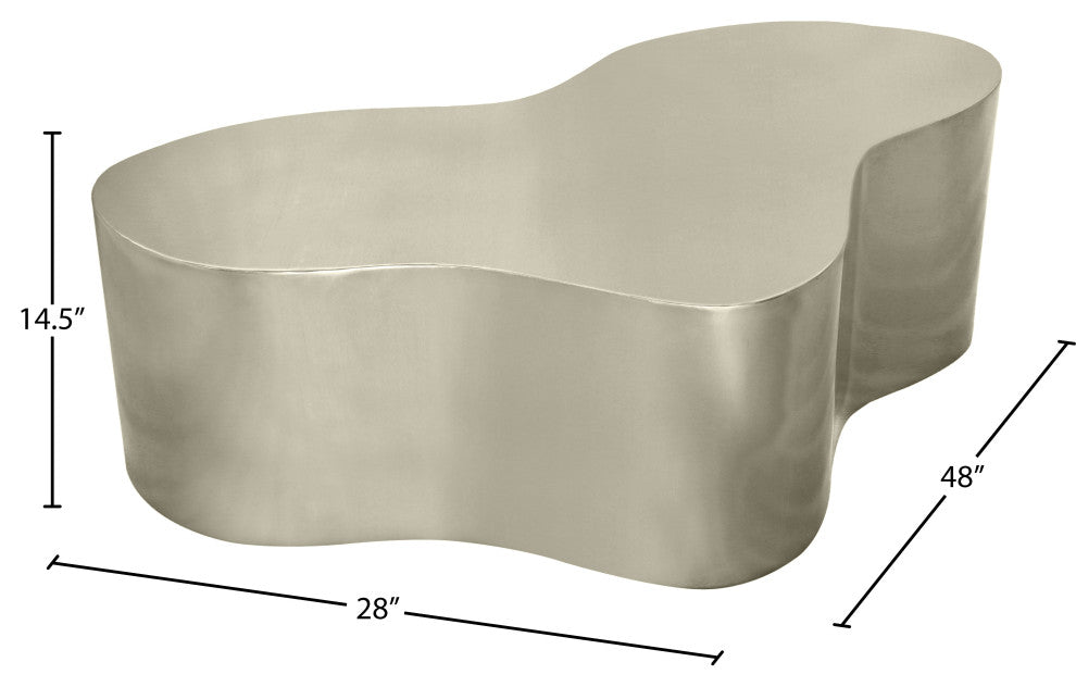 Tevere Coffee Table, Silver, 48"Wx28"Dx14.5"H