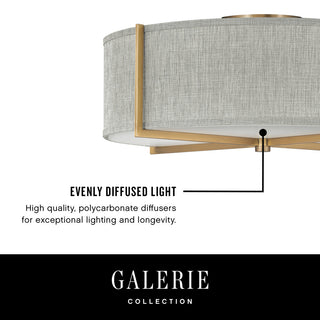 Hinkley Axis Large Semi-Flush Mount, Heritage Brass