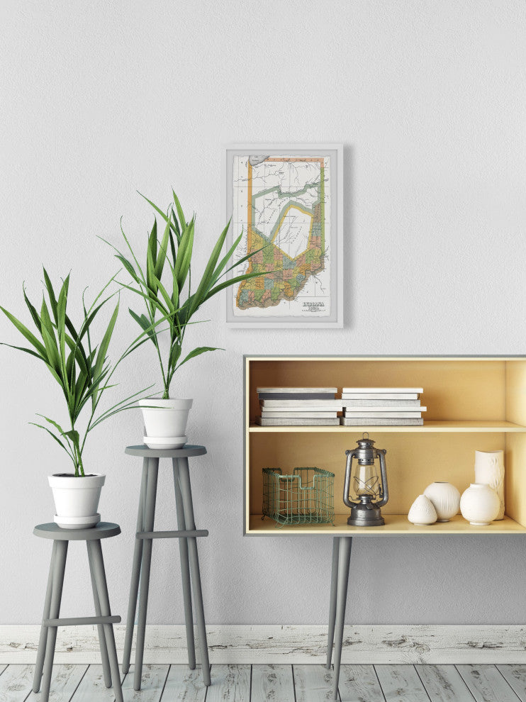 "Colored Indiana" Framed Painting Print, 24x36