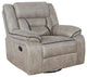 Coaster Greer Faux Leather Upholstered Tufted Back Glider Recliner Taupe