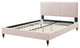 Platform Bed Frame, King Size, Velvet, Pink, Modern Contemporary, Bedroom Master