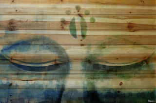 "Meditation" Print on Natural Pine Wood, 60"x40"