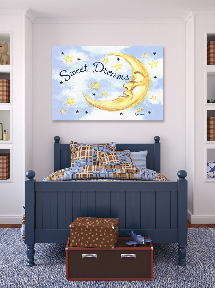 Marmont Hill, "Sweet Dreams Moon" by Reesa Qualia Print on Wrapped Canvas, 36x24
