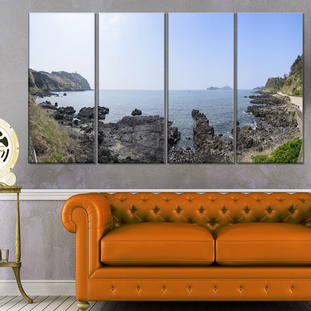 "Landscape of Olle Walking Path" Oversized Beach Wall Art, 4 Panels, 48"x28"