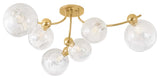 Corbett Lighting 450-54 Astraia 6 Light 54"W Semi-Flush Ceiling - Vintage Brass