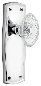 Prairie Plate Passage Crystal Victorian Knob, Bright Chrome, 2.375"