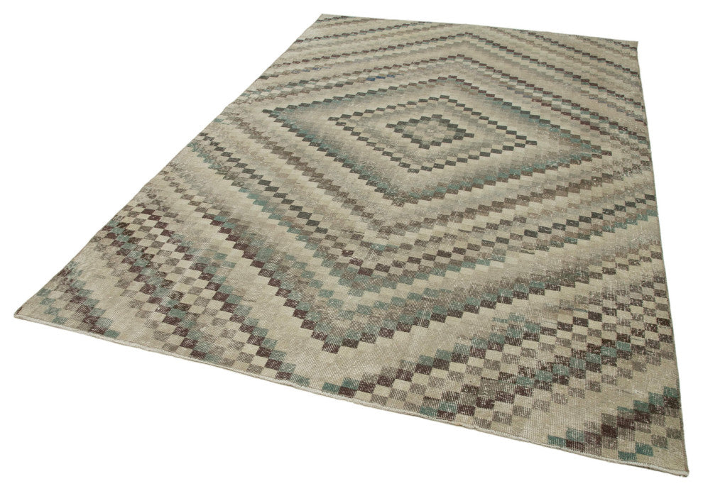 Rug N Carpet - Handwoven Anatolian 6' 5'' x 9' 10'' Distressed Vintage Rug
