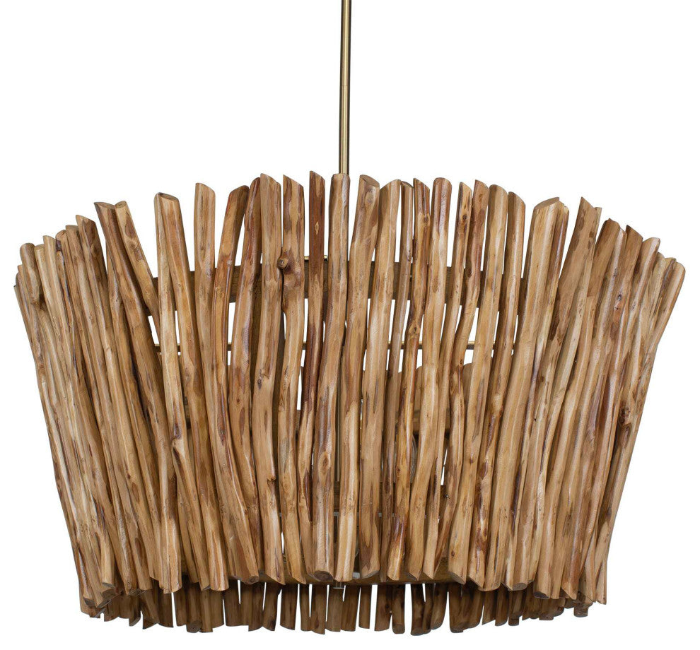 Uttermost Rhea 4 Light Wood Branch Chandelier
