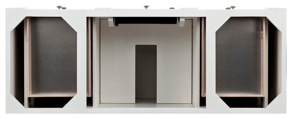 Bristol 60" Single Vanity Bright White, Carrara Marble