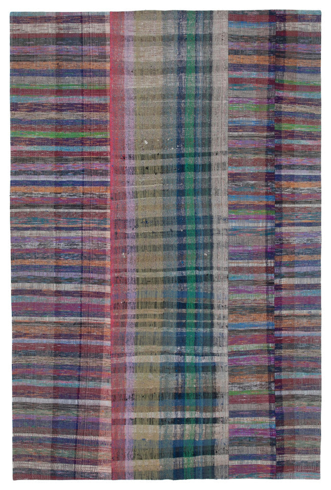 Rug N Carpet - Handmade Oriental 6' 7'' x 9' 11'' Tribal Patchwork Kilim Rug