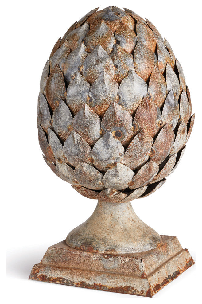 Weathered Metal Artichoke Finial
