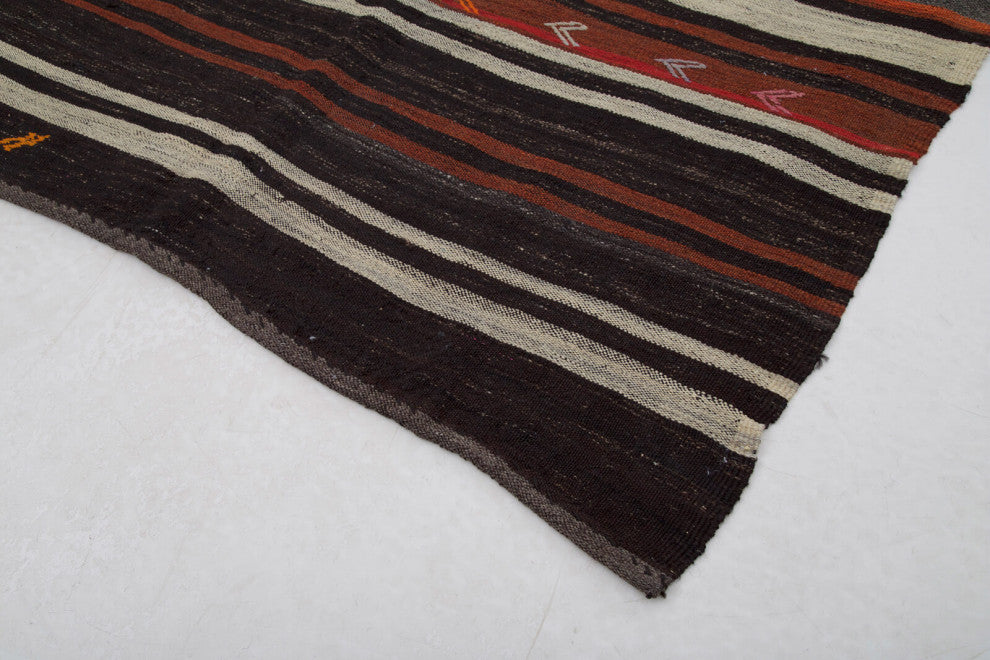 Rug N Carpet - Handmade Anatolian 5' 6'' x 10' 5'' Vintage Goat Hair Kilim Rug