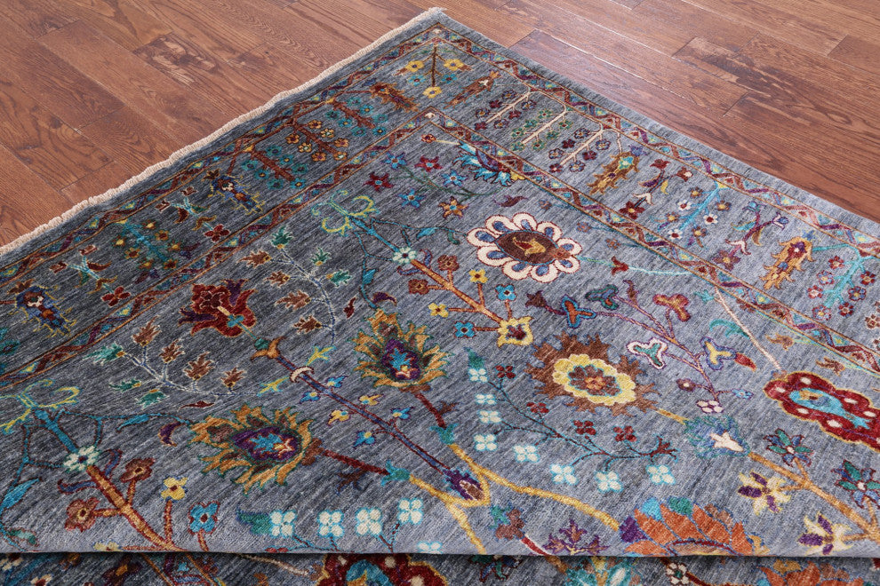 6' 6" X 10' 0" Persian Tabriz Hand Knotted Rug Q9885