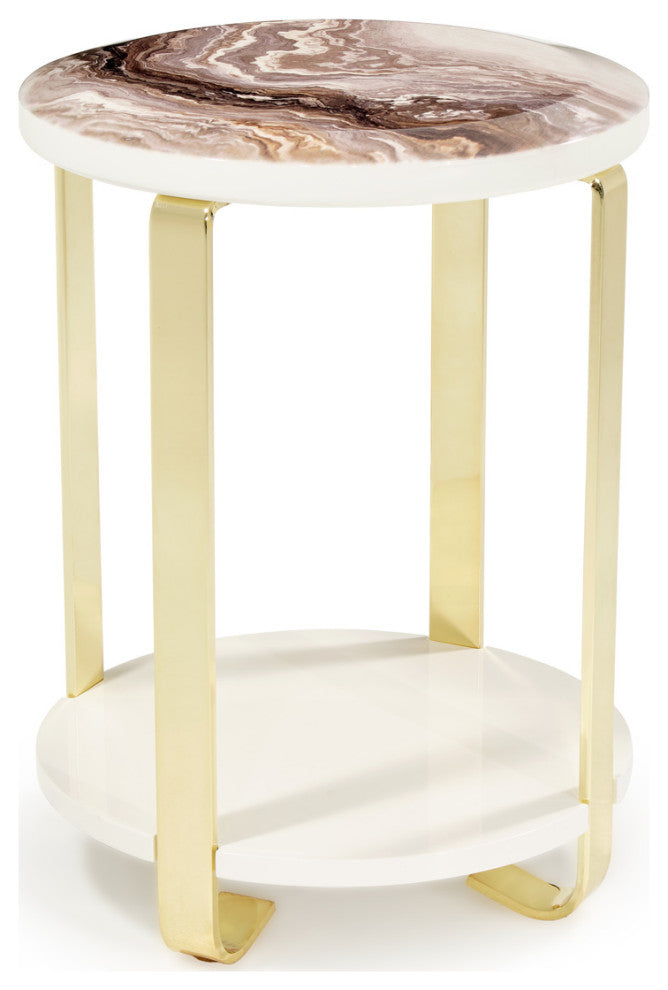 Ariana Chairside Table, Gold