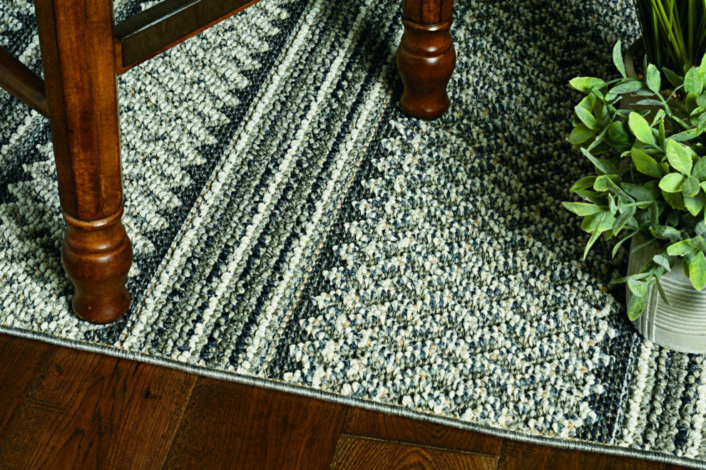 HomeRoots 63" X 91" Grey Polyester or Viscose Rug